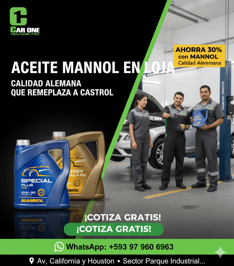 Aceite MANNOL en Loja: Precios 2026, Calidad Alemana y Por Qué Está Reemplazando a Castrol